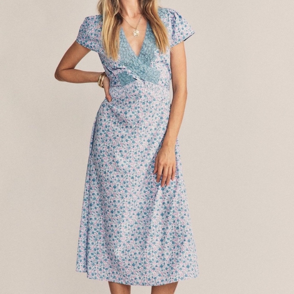 LoveShackFancy Minuet Dress Crushed Blueberries